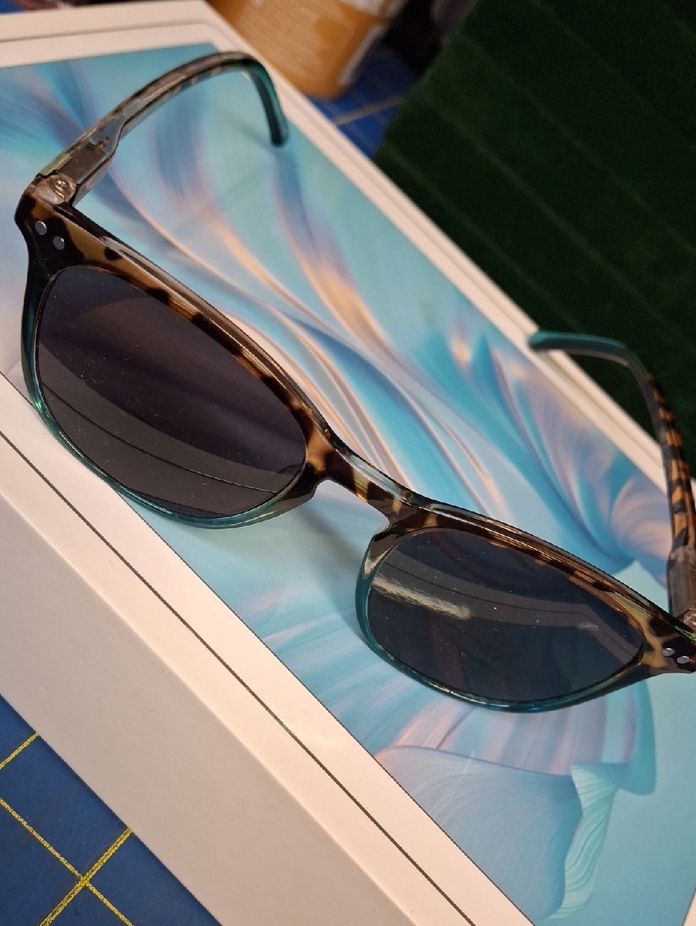 Dolorosey Magnafied +200 Reading Tortoise Shell Turquoise Fade Sunglasses New